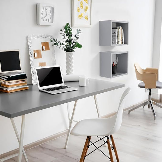 Kaboon Universal Tabletop 45"x20", Solid One-Piece Melamine Table Top, Double Desk L-Desk DIY, Home and Office,Grey