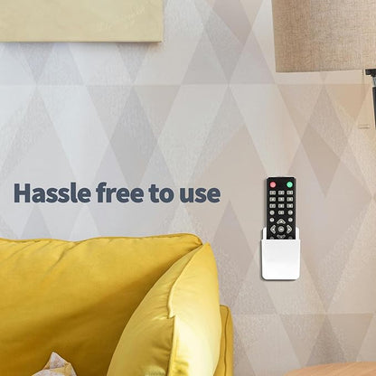 2 PCS Remote Control Holders Wall Mount, Self Adhesive TV Air Conditioner Remote Control Holder, Wall Mount Storage Box Organizer Wall Pen Holder Storage for Home Office School (White, 4)