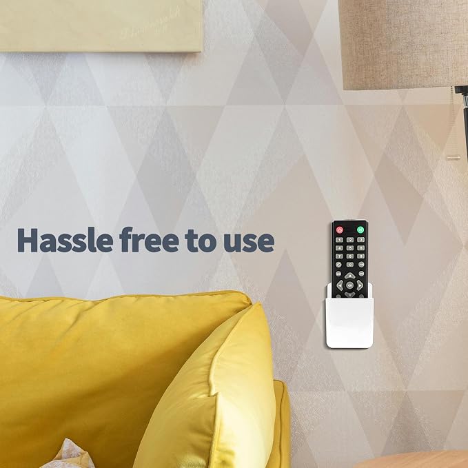 2 PCS Remote Control Holders Wall Mount, Self Adhesive TV Air Conditioner Remote Control Holder, Wall Mount Storage Box Organizer Wall Pen Holder Storage for Home Office School (White, 2)