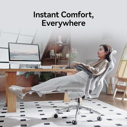 SIHOO Doro C300 Pro Ergonomic Office Chair with Footrest, Ultra-Soft 6D Armrests, Dynamic Lumbar Support, Seat Depth Adjustment and Adjustable Backrest, Big and Tall Desk Chair 2 Packs (Grey)