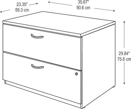 Bush Business Furniture Series C 2 Drawer Lateral File Cabinet in Hansen Cherry, Locking Document Storage for Home or Professional Office