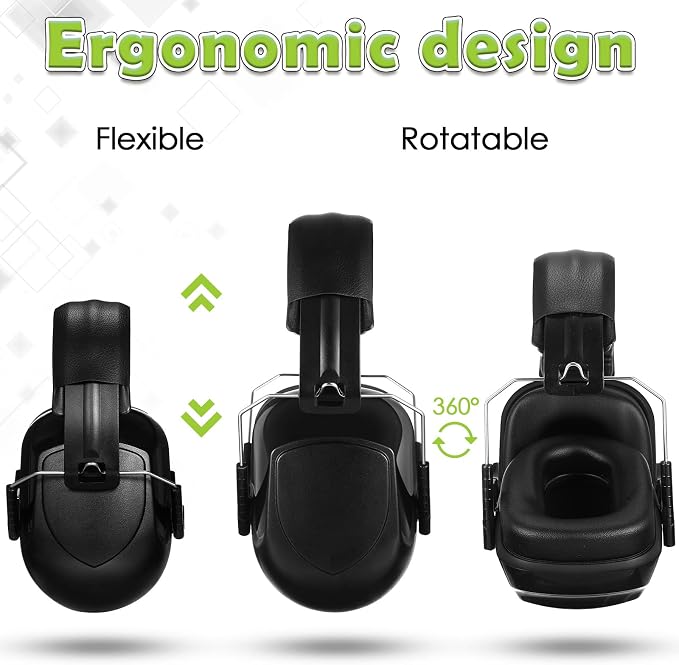 Yunsailing 4 Pcs Nrr 28db Noise Reduction Ear Protection Hearing Protection Muffs Foldable Headphones for Shooting