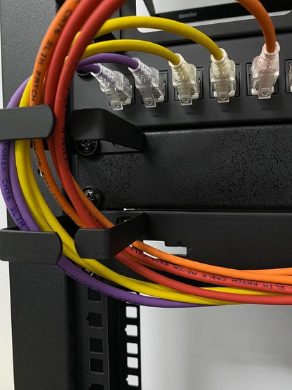 Metal Master - 10 Pack Metallic Cable Manager Ring Network Rack Cable Management Ring Cable Management Hook for Network Patch Cables, Fiber Optic, Power Cords - Made in Taiwan