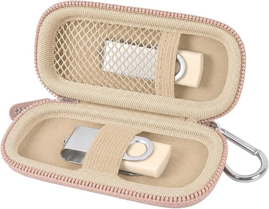 USB Flash Drive Case, SD Card Holder Compatible with Thumb Drive, Memory Cards, SDXC SDHC Storage Bag, Electronic Accessories Organizer for SanDisk for Samsung for Inland (Rose Gold)