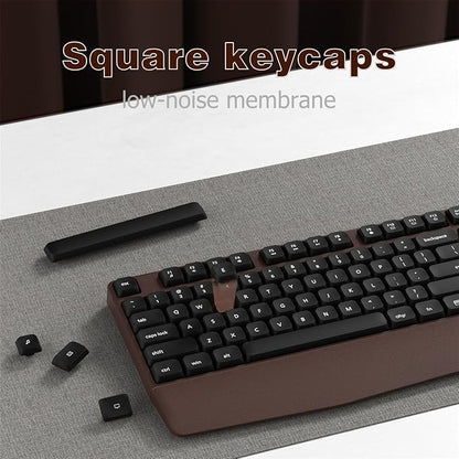 Wireless Keyboard and Mouse Combo, Ergonomic Keyboard with Wrist Rest, 2.4Ghz Wireless Connection, Compatible with PC/Laptop/Windows/Mac for Home and Office Use (Black Coffee)