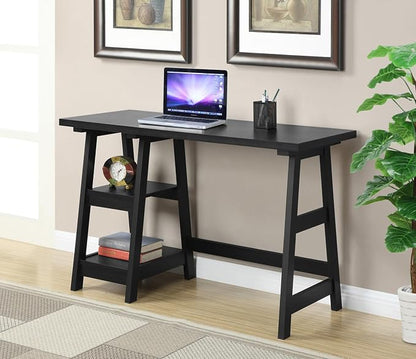 Convenience Concepts Trestle Desk, Black
