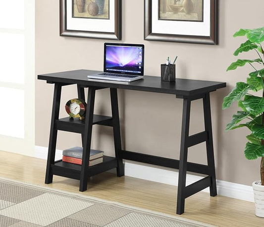 Convenience Concepts Trestle Desk, Black