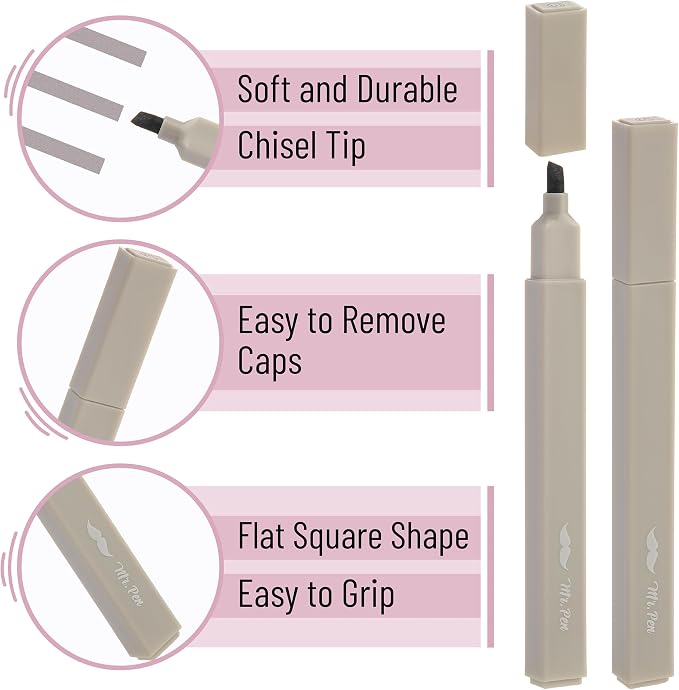 Mr. Pen- Aesthetic Highlighters No Bleed, 8 Pack, Neutral Colors | Chisel Tip, Cute Highlighters Assorted Colors for Journaling, Highlighting, Underlining, Fast Dry, Back to School Supplies
