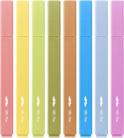 Mr. Pen- Aesthetic Highlighters No Bleed, 8 Pack, Autumn Colors, Chisel Tip | Cute Highlighters Assorted Colors for Journaling, Highlighting, Underlining, Fast Dry, Back to School Supplies