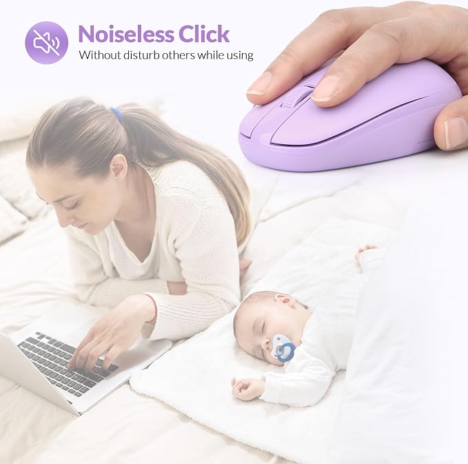 Rii Wireless Mouse RM700 2.4G Silent Mouse with USB Nano Receiver for Laptop,PC,Mac,Chromebook,Windows (5 Mixed Colors)