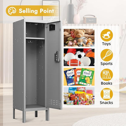 BUTISOW Metal Kids Locker,Metal Cabinet Storage Lockers,Lockable for Employees with Door,54" Height Steel Locker,Lockable Steel Locker for Children's Room, Playroom, School,Gym