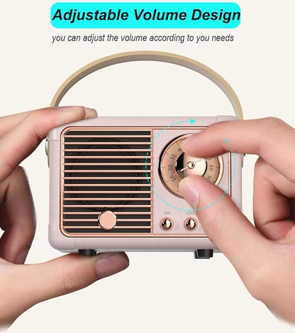 Dosmix Retro Bluetooth Speaker, Vintage Mini Wireless Speaker for Bedroom Desk Kitchen Office, Cute Portable Speaker for Room Decor, Small Bluetooth Speaker for iPhone Android, Gift for Women Girls