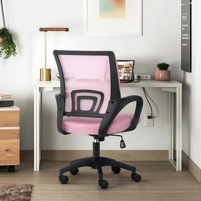 Office Chair Ergonomic - Mesh Desk Chair with Lumbar Support & Wide Seat (300Lbs Capacity) Adjustable Height, Swivel Wheels - for Home Office, Gaming, Bedroom