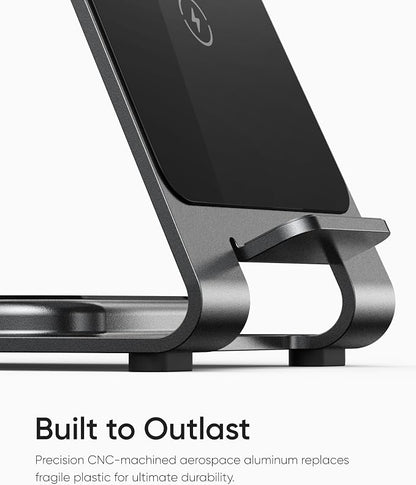 Intoval Aluminum 3 in 1 Wireless Charging Station for iPhone 17 16 15 14 13 12 11 Pro Max XR, Wireless Charger for Apple Watch 11 10 9 8 7 Ultra SE 3 2, Phone Charger for AirPods 4 Pro 2 3 (Lavender)