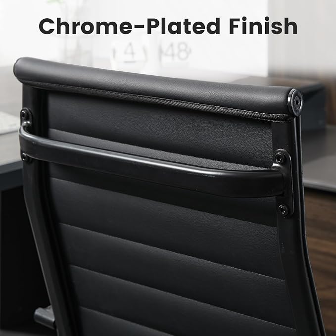 Office Desk Chair Leather, Conference Room Chairs with Wheels, Modern Executive Computer Guest Chairs with Arms.