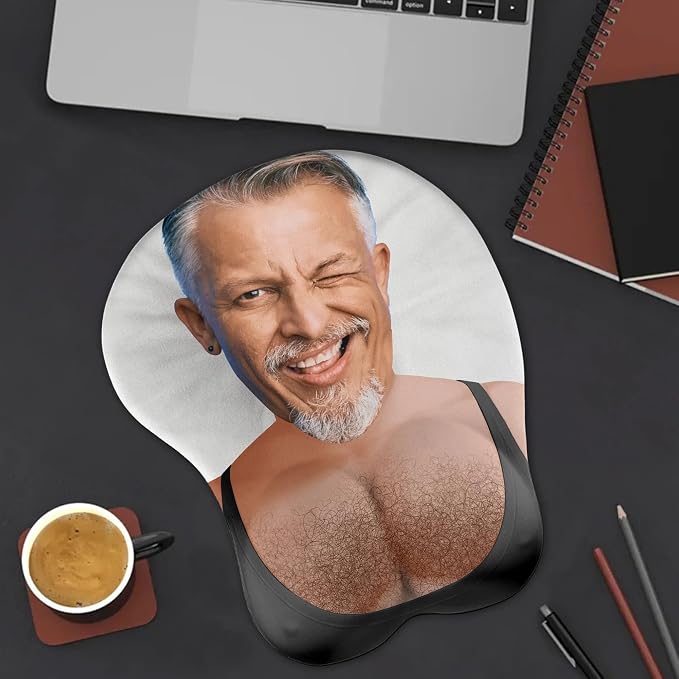 Custom Face Funny & Naughty Personalized Photo 3D Mouse Pad, Custom Face Sexy Body 3D Mouse Pads for Naughty Couple Funny Coworkers Troll, 3D Mouse Pads Adult Jokes Gifts for Couple Coworker Troll (5)
