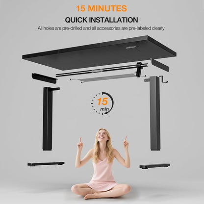 Acrolix Electric Standing Desk, Height Adjustable Home Office Desk with Memory Presets & Cable Management,Black Sit Stand Desk for Work from Home, Ergonomic Computer Desk (40" x 24")