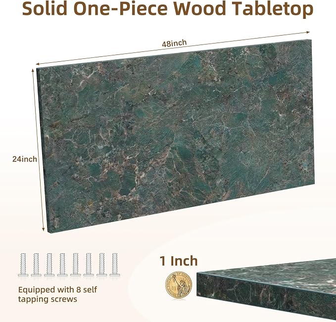 Universal Solid One-Piece Wood Table Top, 48"x24"x1" Workbench Top - Rectangular Particle Board for Standing Desk, Home Office Desk Countertop DlY, Washer Dryer, Coffee, Bar Tabletop