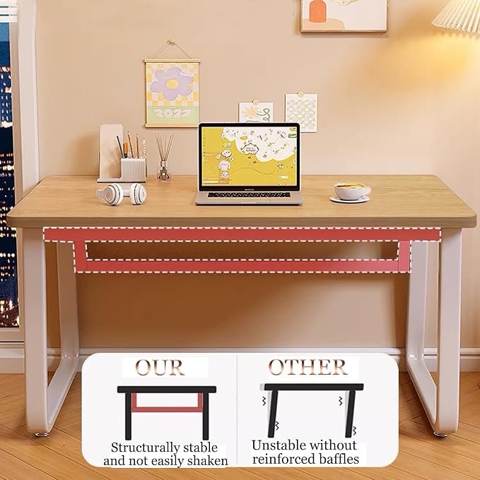 Modern Desk 31.5 Inch Computer Table Simple Style Office Writing Desk Industrial Office Table Natural