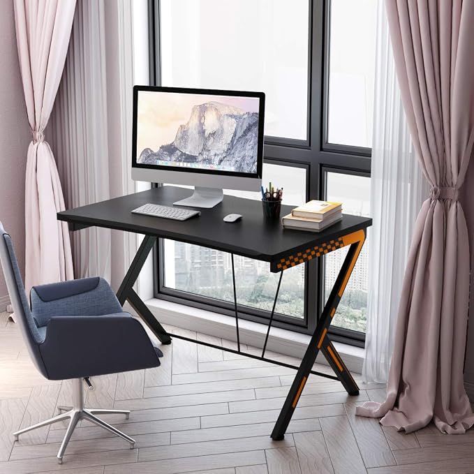Tangkula 46" Gaming Desk PC Computer Desk, Home Office Study Writing Table for Small Space, Black Gamer Workstation