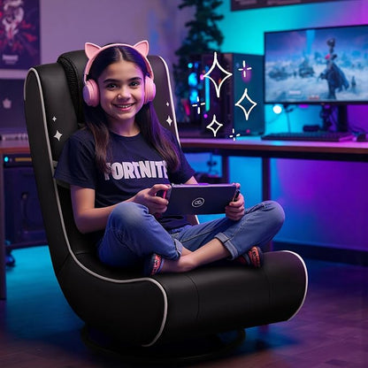 GTPLAYER Floor Gaming Chair Foldable Swivel Floor Chairs for Kids Boys Comfy Video Game Seat with 360° Multipurpose for Gamers, Bedroom or Game Room