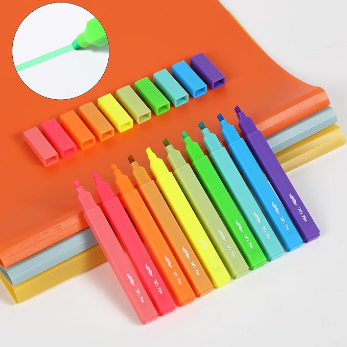 Mr. Pen- Aesthetic Highlighters No Bleed, 10 Pack, Vibrant Colors | Chisel Tip, Cute Highlighters Assorted Colors for Journaling, Highlighting, Underlining, Fast Dry, Back to School Supplies