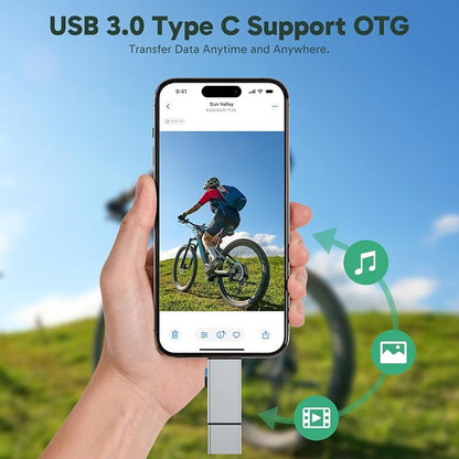 AKASO SD Card Reader - USB 3.0 Type C to Micro SD Card Adapter, Memory Card Reader for SD/Micro SD/SDHC/SDXC Card, Compatible with Smartphones, Laptops, Tablets, Personal Computer and Cameras