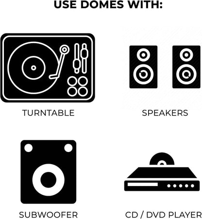 Soundrise DOMES Isolation Pads - Sound Dampening & Anti-Vibration Silicone Feet - Audio Isolation Feet for Subwoofers, Speakers & Turntables - Peel & Stick, Durable Class-A Silicone, Non-Slip (4-Pack)