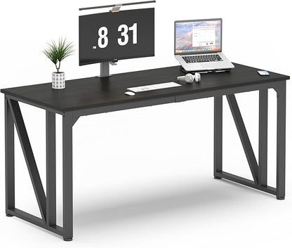NSdirect Computer Desk 63×23.6 Inch Gaming Desk with Deeper & Thicker Desktop, Office Desk Work Desk for Home Office, Black
