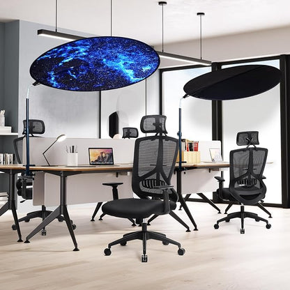Office Cubicle Desk Shade Anti-Glare Cover Light Sensitive Professionals Cubicle Light Blocker for Workspaces Desk Canopy 36" Circular Shading Light Shade with Clamp