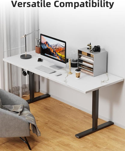 Universal 55 x 20 One-Piece Solid Wood Table Top, 1" Thick Desktop for Stand Up Height Adjustable Desk Frames, Home Office Tabletop, Countertop DIY