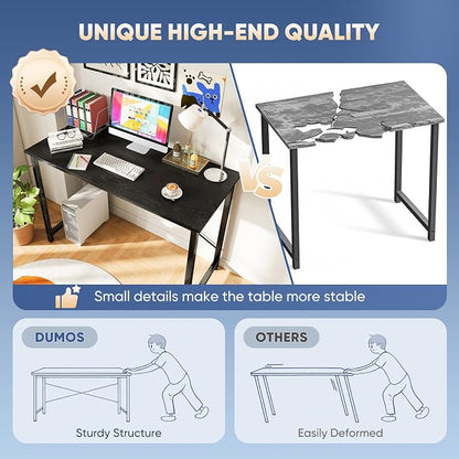 DUMOS 40 Inch Office Small Computer Desk Modern Simple Style Writing Study Work Table for Home Bedroom - Wood Black