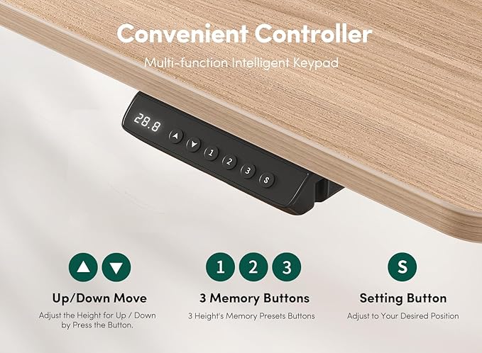 CubiCubi 55" Electric Standing Desk with Under Desk Shelves, Sit Stand Rising Computer Desk with Monitor Shelf, Home Office Desks with Hooks, Adjustable Height Stand Up Workstation Table, Light Walnut