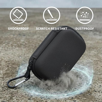 Comecase 12 Slots USB Flash Drive Case, Hard Shell Organizer for Thumb Drives & Jump Drives with Carabiner, Portable USB Case with Removable Pre-cut Sponge & SD Card Mesh Pocket (Jet Black, Small)
