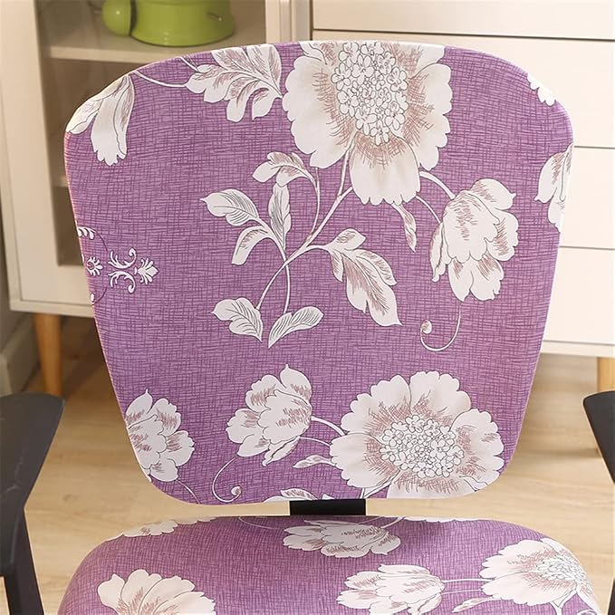 Jinzio Computer Office Chair Cover - Split Protective & Stretchable Cloth Polyester Universal Desk Task Chair Chair Covers Stretch Rotating Chair Slipcover (Light Purple)