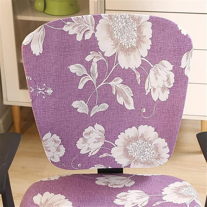 Jinzio Computer Office Chair Cover - Split Protective & Stretchable Cloth Polyester Universal Desk Task Chair Chair Covers Stretch Rotating Chair Slipcover (Light Purple)