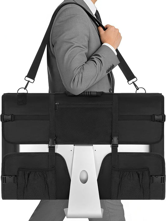 Monitor Carrying Case, Travel Case for 27'' LCD Screens and Monitors Protective Bag Monitor Dust Cover with Carry Handle & Adjustable Shoulder Strap Compatible with Desktop Computer and Accessories