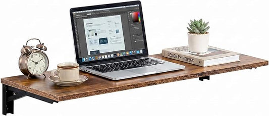 Need Fold Wall Mounted Table Folding Workbench Length 47.2" Width 20" Perfect Addition to Garage & Shed/Home Office/Laundry Room/Home Bar/Kitchen & Dining Room Rustic Brown AC15-12050FG-ND