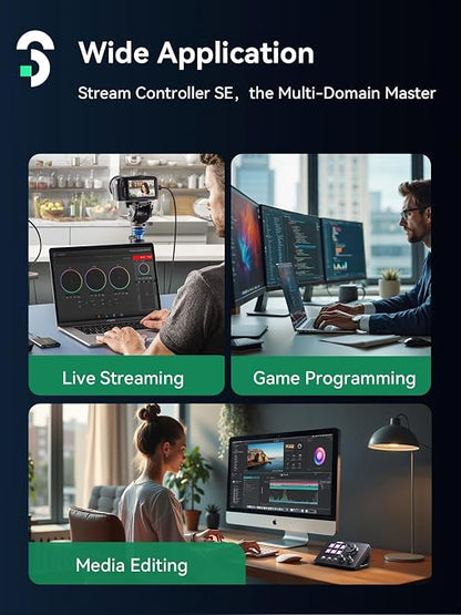 SOOMFON Stream Controller SE Stream Control Deck with 6 Customizable LCD Macro Keys to Trigger Actions in OBS Twitch YouTube for Content Creators Streaming Gaming Compatible with PC & Mac