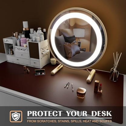 K KNODEL Large Office Leather Desk Mat, Mouse and Keyboard Pad, Computer and Laptop Mat, Desktop Protector and Cover, Writing Pad and Blotter (35.4"x17", Dark Brown)