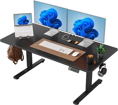 YIHAYO One-Piece Low Height Adjustable Desk, Lifts 18.1-28.3 Inches, Electric Standing Desk for Short People, 48 x 24 Inches Computer Table with Splice Board for Home Office, Black