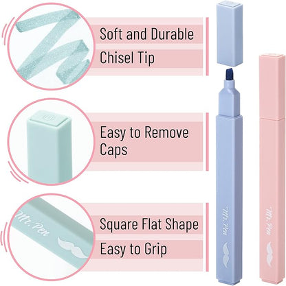 Mr. Pen- Aesthetic Highlighters No Bleed, 8 Pack, Morandi Colors | Chisel Tip, Cute Highlighters Assorted Colors for Journaling, Highlighting, Underlining, Fast Dry, Back to School Supplies