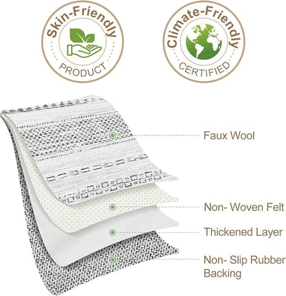 Nakagishi Area Rug Living Room Rugs: 5x7 Machine Washable Boho Large Neutral Farmhouse Stain Resistant Moroccan Indoor Floor Carpet for Bedroom Nursery Dorm Classroom Playroom Dining Room House- Grey