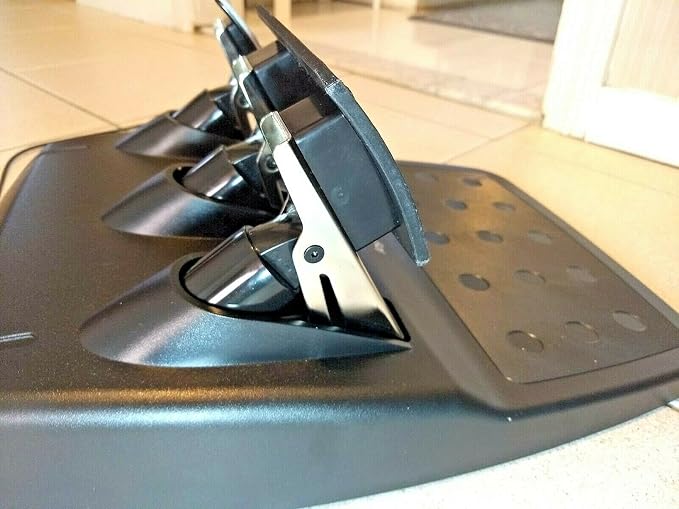 compatible BLACK double brake pedal with bumps (brake + clutch) for logitech G25 G27 G29 G920 steering wheels - new 3d printed parts (Black)
