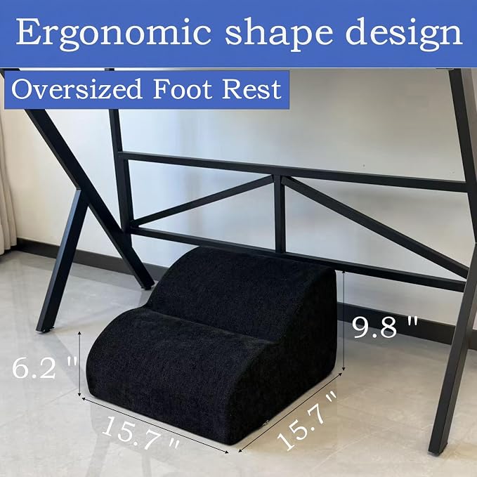 Foot Rest for Under Desk at Work.Multifunctional 3-Tier Foot Stool,with Washable Footrest.for Under Desk,Office Chair Gaming Chair & Sofa,Leg Elevation Pillow,Supports Posture(A-Black)