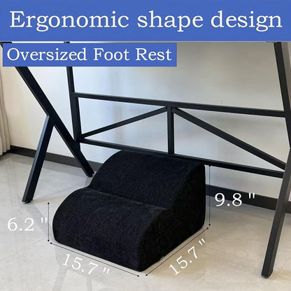 Foot Rest for Under Desk at Work.Multifunctional 3-Tier Foot Stool,with Washable Footrest.for Under Desk,Office Chair Gaming Chair & Sofa,Leg Elevation Pillow,Supports Posture(A-Black)