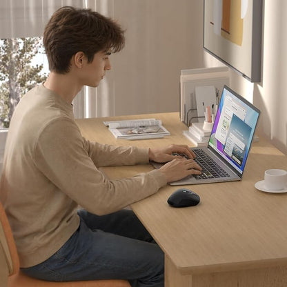 INFINMIND Wireless Side Scroll Mouse with Multi-Device, Ergonomic Computer Mice with Smart Flying Scroll, Quiet Click, 4-Level DPI for Computer, Laptop, iPad, Tablet, MacBook (Grey)