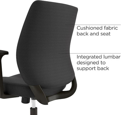 Staples Ergonomic Task Chair, Fabric, Black