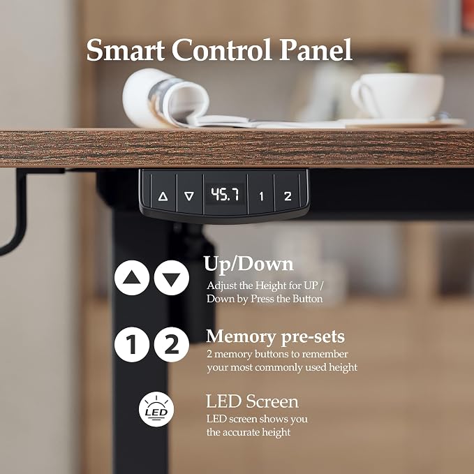Klicelor L Shaped Standing Desk 59 x 35.4 Inch, Electric Height Adjustable Corner Desk for Home Office Workstation, Ergonomic Sit Stand Computer Table with Memory Controller, Rustic Brown