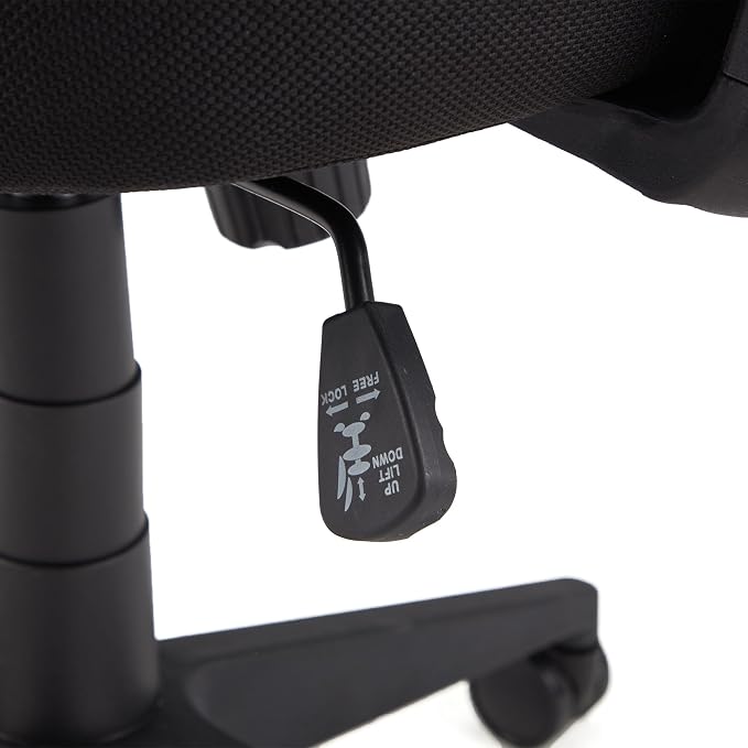 JOMEED High Upholstered Back Mesh Swivel Chair Adjustable Height Arm Rest Rolling Seating with Lumbar and Head Support for Homes or Offices, Black